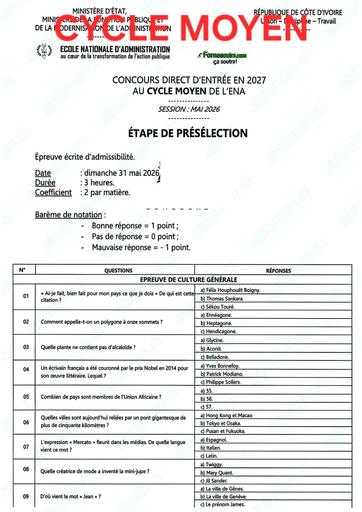 ENA 2026 CM Culture générale by Tehua