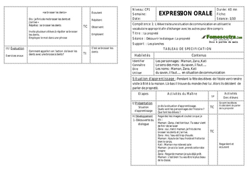 La propreté - Fiche pour enseignant CP1