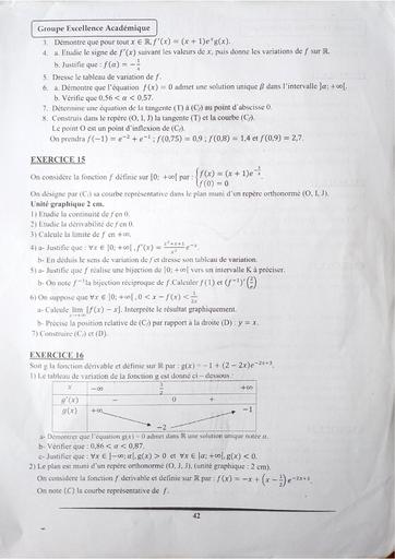 Fiche étude de fonction expo Maths 2024 by Tehua