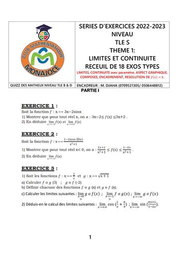EXOS TYPES LIMITES-CONTINUITE Tle B-C-D-E By DJAHA