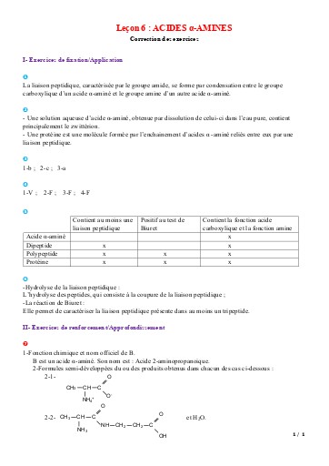 C6 Acides alpha aminés