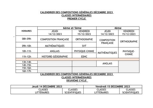 Programme de Compositions générales Essai de Décembre 2024 by Tehua