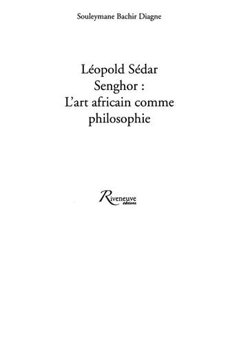 Oeuvre LEOPOLD SEDAR SENGHOR L ART AFRICAIN COMME PHILOSOPHIE by Tehua