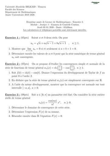 Examen5 Analyse 3 MI L2 by TEHUA