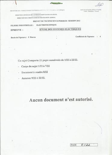 COMPO BTS FILIERE INDUSTRIELLE ELECTROTECHNIQUE SUJET BTS 2023 ETUDE DES SYSTEMES ELECTRIQUES BY TEHUA