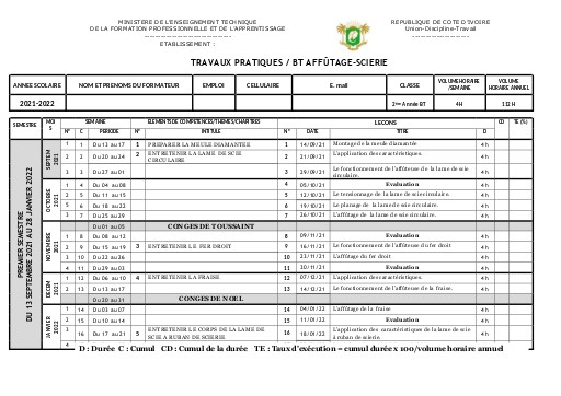 2A BT TRAVAUX PRATIQUES AFFUTAGE