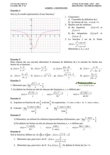 TD1 Limite continuite 1S1