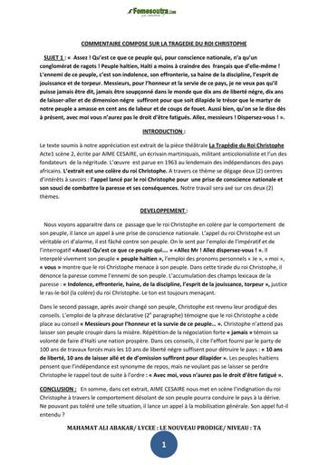 Sujets traités de Français Tle A by TEHUA