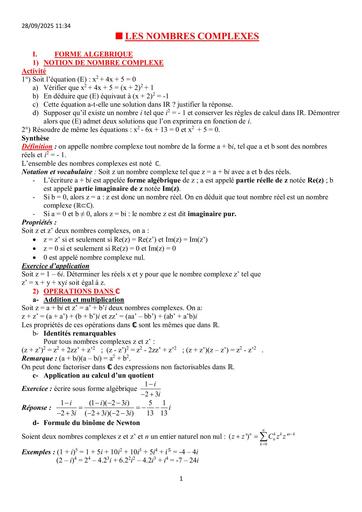 Cours de Maths Tle D by Tehua