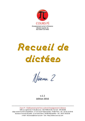 Recueil de dictées niveau 2