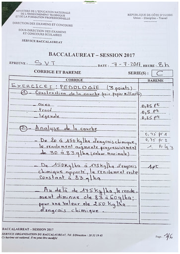 Corrigé du Baccalauréat session 2017 Terminale C