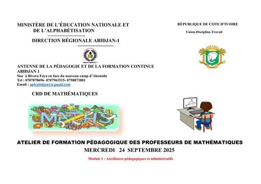 APFC Abidjan 1   Module 1 AUXILIAIRES PEDAGOGIQUES by TEHUA