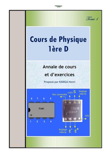 COURS DE PHYSIQUE COLPLET APC 1ère D BY TEHUA