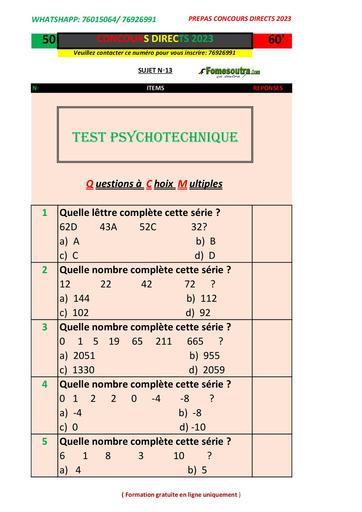 Test Psychotechnique