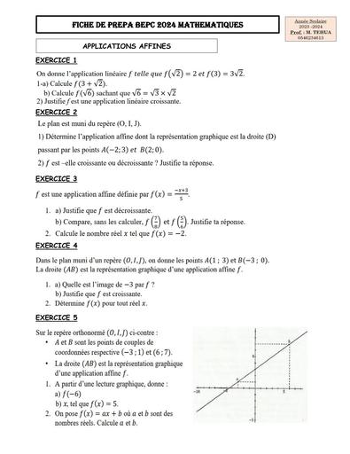 PREPA BEPC 2024 App affine et Pyramide Cône by Tehua