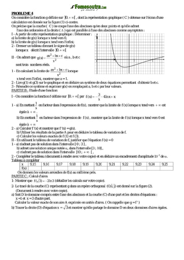 Problème 4 de maths niveau Terminale scientifique et BTS