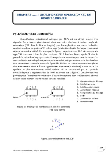 Amplificateur Opérationnel en régime linéaire