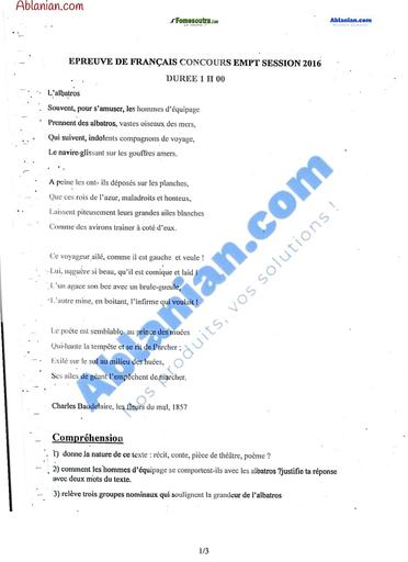 EMPT epreuves français BY TEHUA