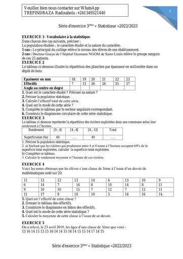 FICHE Statistique 2022 2023 niveau 3ieme