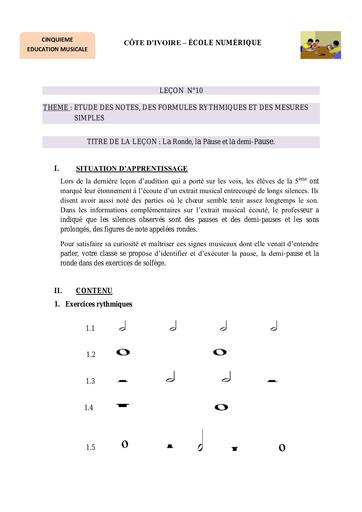 5e EM L10 LA RONDE LA PAUSE ET LA DEMI PAUSE