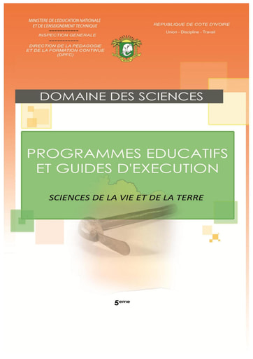 Programmes éducatifs et guides d’exécution SVT 5eme
