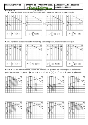 Devoir 12 de maths niveau Terminale G2