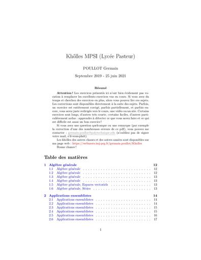 Liste Exercices MPSI 2019 2021 (1)