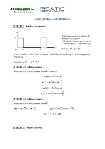 TD corrigé (1) d’électronique - ESATIC