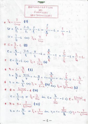 DEMONSYTRATION DES FORMULES GEOTECHNIQUES BY TEHUA