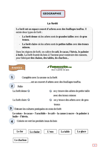 La forêt - Cours CE1