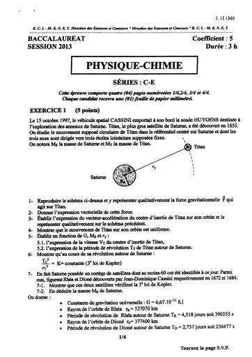 Bac c physique 2013