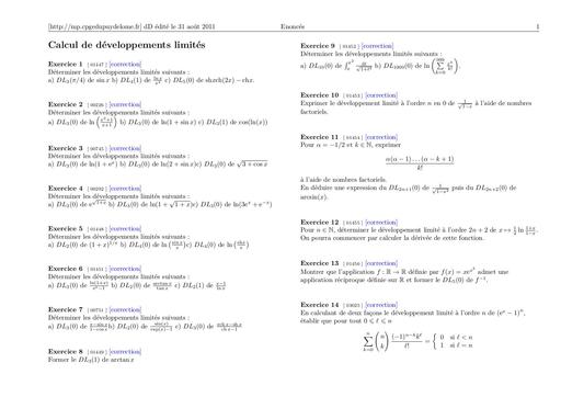 Développements limités   Calcul de développements limités