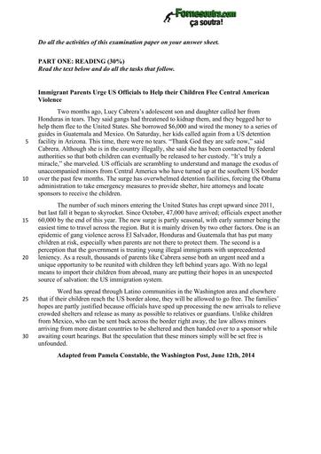 DEVOIR D'ANGLAIS Tle BY TEHUA