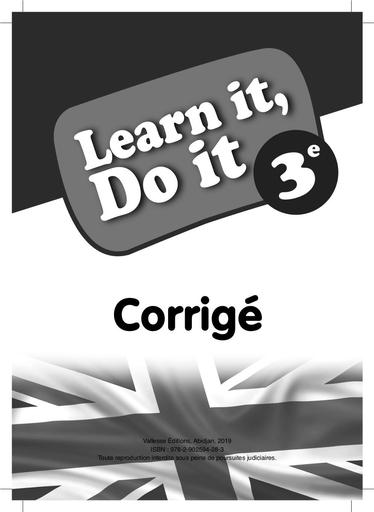CORRIGE Learn it, do it CAHIER ANGLAIS 3ième By Tehua