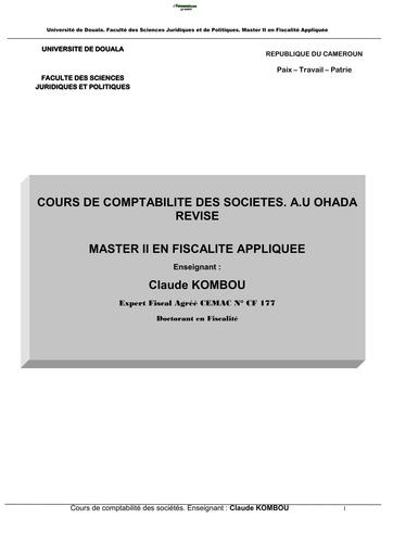 COURS DE comptabilité société  BY TEHUA