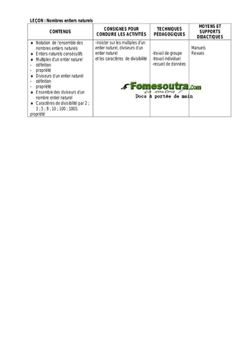 Nombres entiers naturels - Guide pédagogique Maths 6ème