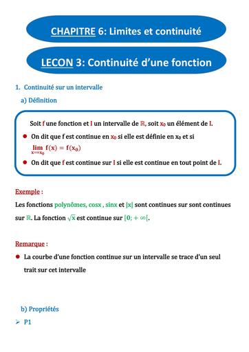 Limites et continuité