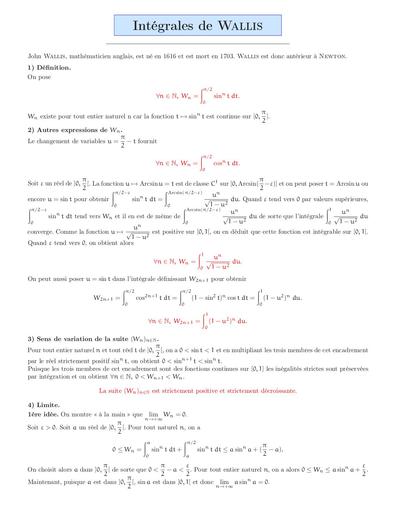 INTEGRALES DE WALLIS Tle C-E-F