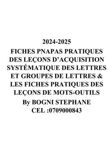 FICHE DE COURS PNAPAS FRANCAIS LECTURE CP1 BY TEHUA