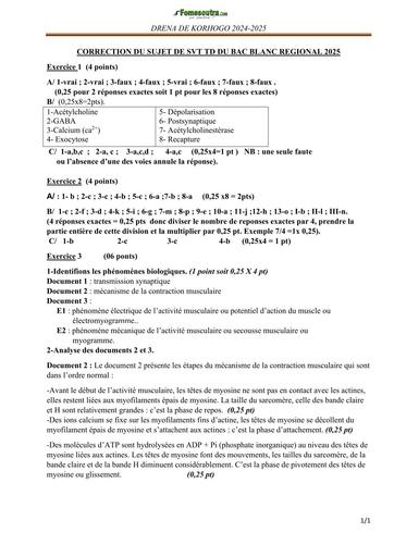 BAC BLANC REGIONAL Avril 2025 DREN kORHOGO SVT Tle D BAREME by TEHUA