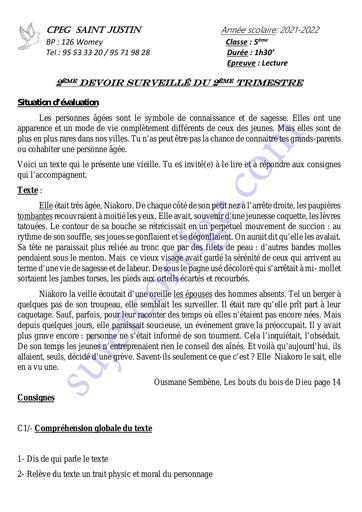 SUJET 2ÈME DEVOIR DU 2ÈME T LECTURE 5ÈME 2021-2022 CPEG SAINT JUSTIN by Tehua.pdf