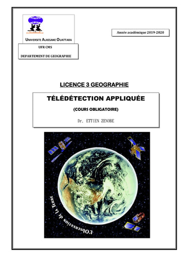 Cours de Télédétection Appliquée (Etudiant)