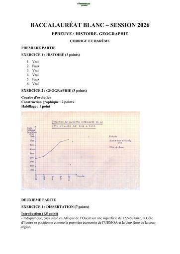 BAC BLANC 2026 DRENA ABOISSO SUJET HISTOIRE GEOGRAPHIE SERIE ABCD (BAREME) by TEHUA