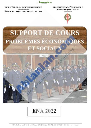 ENA SUPPORT DE COURS PROBLEMES ECONOMIQUES ET SOCIAUX 2022 BY TEHUA