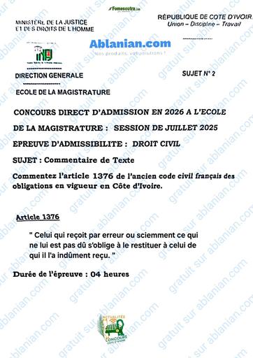 INFJ 2025 MAGISTRATURE INFJ DROIT CIVIL BY TEHUA