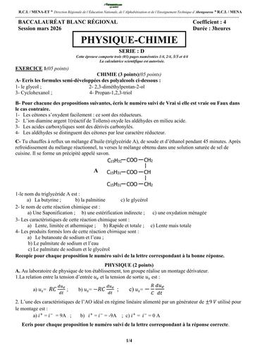 BAC BLANC 2026 PC SERIE D SUJET DRENA ABENGOUROU BY TEHUA