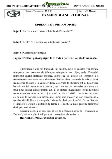 dissertation philosophie bac 2021