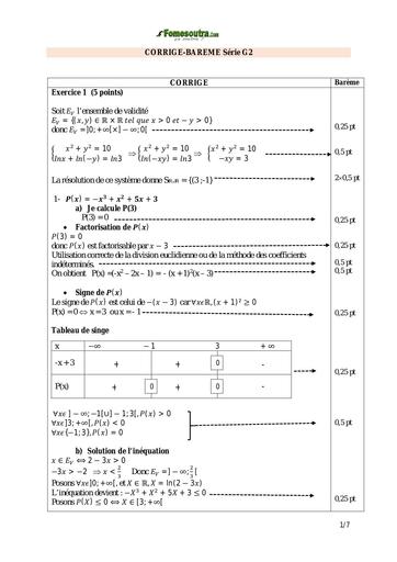 Bac blanc 2024 Corrigé barème Maths Série G2 dren Bouaflé by Tehua