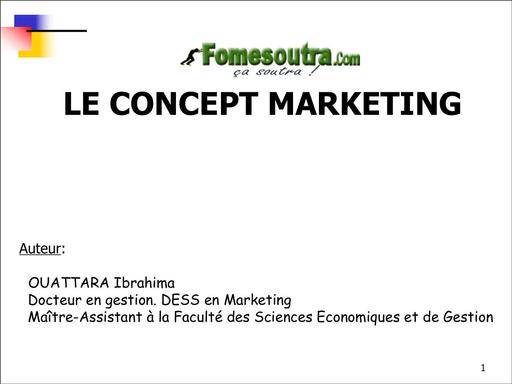 UFHB de Cocody MODULE 1 Concept MKT Marketing by TEHUA