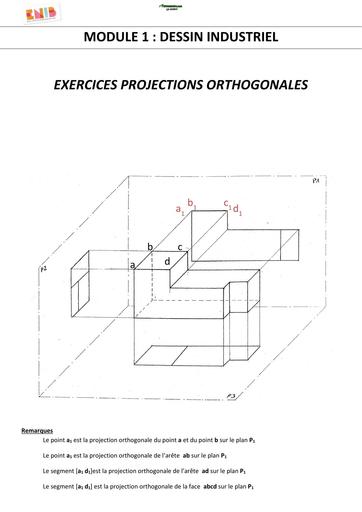 MODULE 1 DESSIN INDUSTRIEL PROJECTIONS ORTHOGONALES
